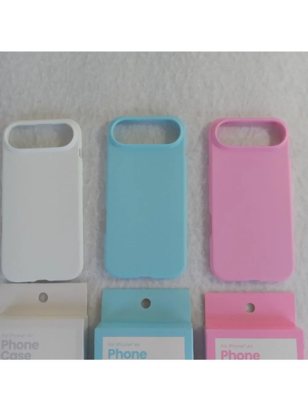 3 iPhone Air Slim Durable Lightweight TPU Phone Cases Covers Pink Blue White
